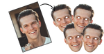 karton masker met foto maken drukken vrijgezellenfeest bruiloft